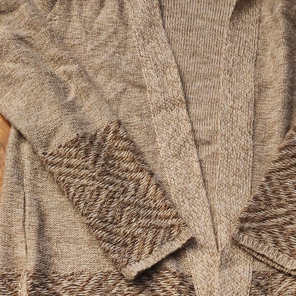 Neutral Open Front Fit and Flare Cardigan - Picture 3 of 4